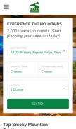 How smokymountains.com looks like on a mobile device such as an iPhone.
