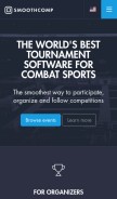 How smoothcomp.com looks like on a mobile device such as an iPhone.