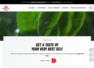 How smoothieking.com looks like on a tablet such as an iPad.