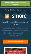 How smore.com looks like on a mobile device such as an iPhone.