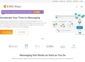 How sms-magic.com looks like on a tablet such as an iPad.