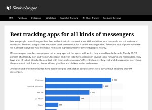 How smstrackerapps.com looks like on a tablet such as an iPad.
