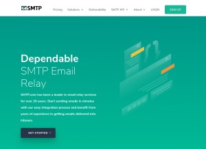 How smtp.com looks like on a tablet such as an iPad.