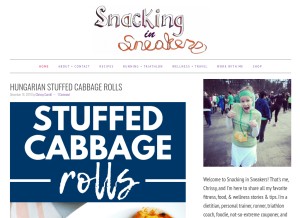How snackinginsneakers.com looks like on a tablet such as an iPad.
