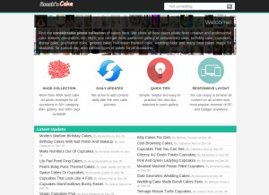How snackncake.com looks like on a tablet such as an iPad.