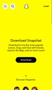 How snapchat.com looks like on a mobile device such as an iPhone.