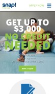 How snapfinance.com looks like on a mobile device such as an iPhone.
