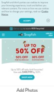 How snapfish.ie looks like on a mobile device such as an iPhone.