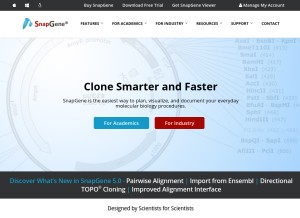 How snapgene.com looks like on a tablet such as an iPad.