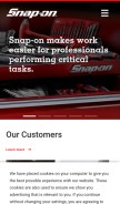 How snapon.com looks like on a mobile device such as an iPhone.