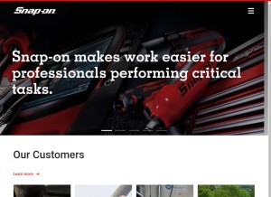 How snapon.com looks like on a tablet such as an iPad.