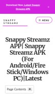 How snappystreamz-apk.com looks like on a mobile device such as an iPhone.