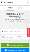 How snaptravel.com looks like on a mobile device such as an iPhone.