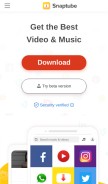 How snaptubevideo.com looks like on a mobile device such as an iPhone.