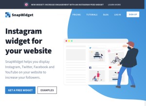 How snapwidget.com looks like on a tablet such as an iPad.