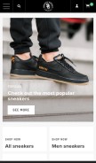 How sneakerdistrict.com looks like on a mobile device such as an iPhone.