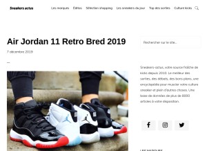 How sneakers-actus.fr looks like on a tablet such as an iPad.