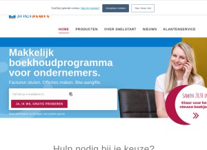 How snelstart.nl looks like on a tablet such as an iPad.
