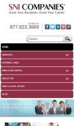 How snicompanies.com looks like on a mobile device such as an iPhone.
