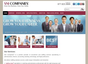 How snicompanies.com looks like on a tablet such as an iPad.