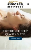 How snoozermattress.com looks like on a mobile device such as an iPhone.