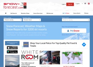 How snow-forecast.com looks like on a tablet such as an iPad.