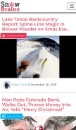 How snowbrains.com looks like on a mobile device such as an iPhone.