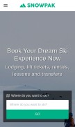 How snowpak.com looks like on a mobile device such as an iPhone.