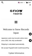 How snowrecords.com looks like on a mobile device such as an iPhone.