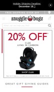 How snugglebugz.ca looks like on a mobile device such as an iPhone.