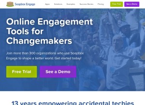 How soapboxengage.com looks like on a tablet such as an iPad.