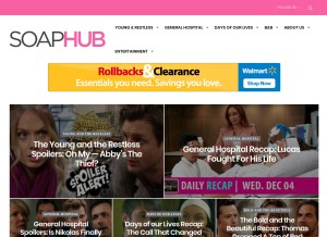 How soaphub.com looks like on a tablet such as an iPad.