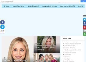 How soapoperanews.net looks like on a tablet such as an iPad.