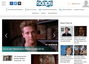 How soaps.com looks like on a tablet such as an iPad.