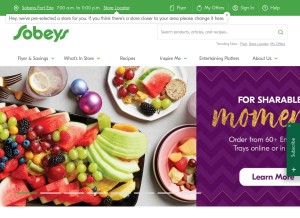 How sobeys.com looks like on a tablet such as an iPad.