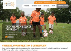 How soccershots.org looks like on a tablet such as an iPad.