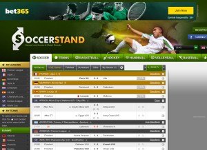 How soccerstand.com looks like on a tablet such as an iPad.