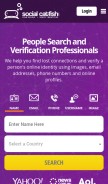 How socialcatfish.com looks like on a mobile device such as an iPhone.