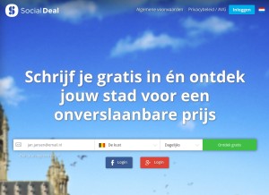 How socialdeal.nl looks like on a tablet such as an iPad.