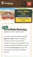 How socialmediaexaminer.com looks like on a mobile device such as an iPhone.