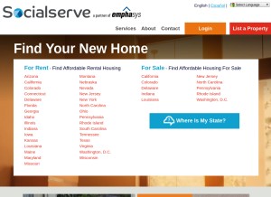 How socialserve.com looks like on a tablet such as an iPad.
