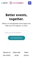 How socialtables.com looks like on a mobile device such as an iPhone.
