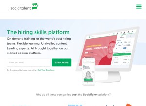 How socialtalent.com looks like on a tablet such as an iPad.