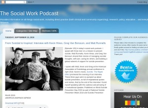 How socialworkpodcast.com looks like on a tablet such as an iPad.
