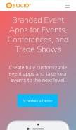 How socio.events looks like on a mobile device such as an iPhone.