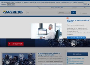 How socomec.com looks like on a tablet such as an iPad.