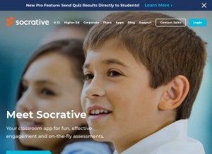 How socrative.com looks like on a tablet such as an iPad.