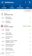 How sofascore.com looks like on a mobile device such as an iPhone.