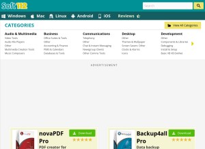 How soft112.com looks like on a tablet such as an iPad.