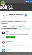 How soft32.com looks like on a mobile device such as an iPhone.